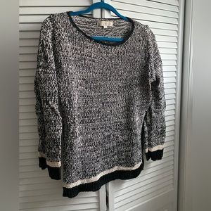 LOFT black, gray, white sweater
